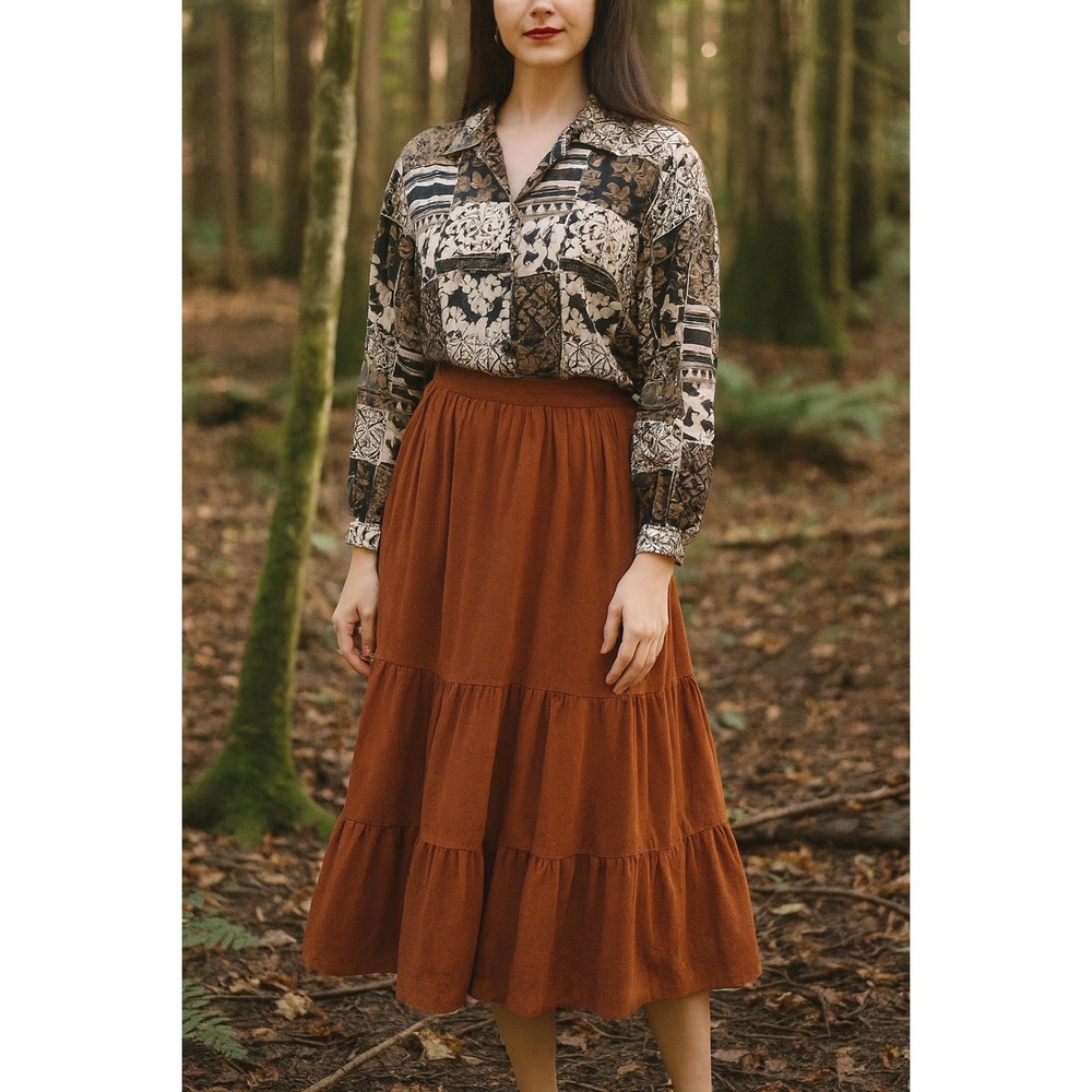 Stunt Collections Silk Button Down Shirt Patchwork Print Abstract M